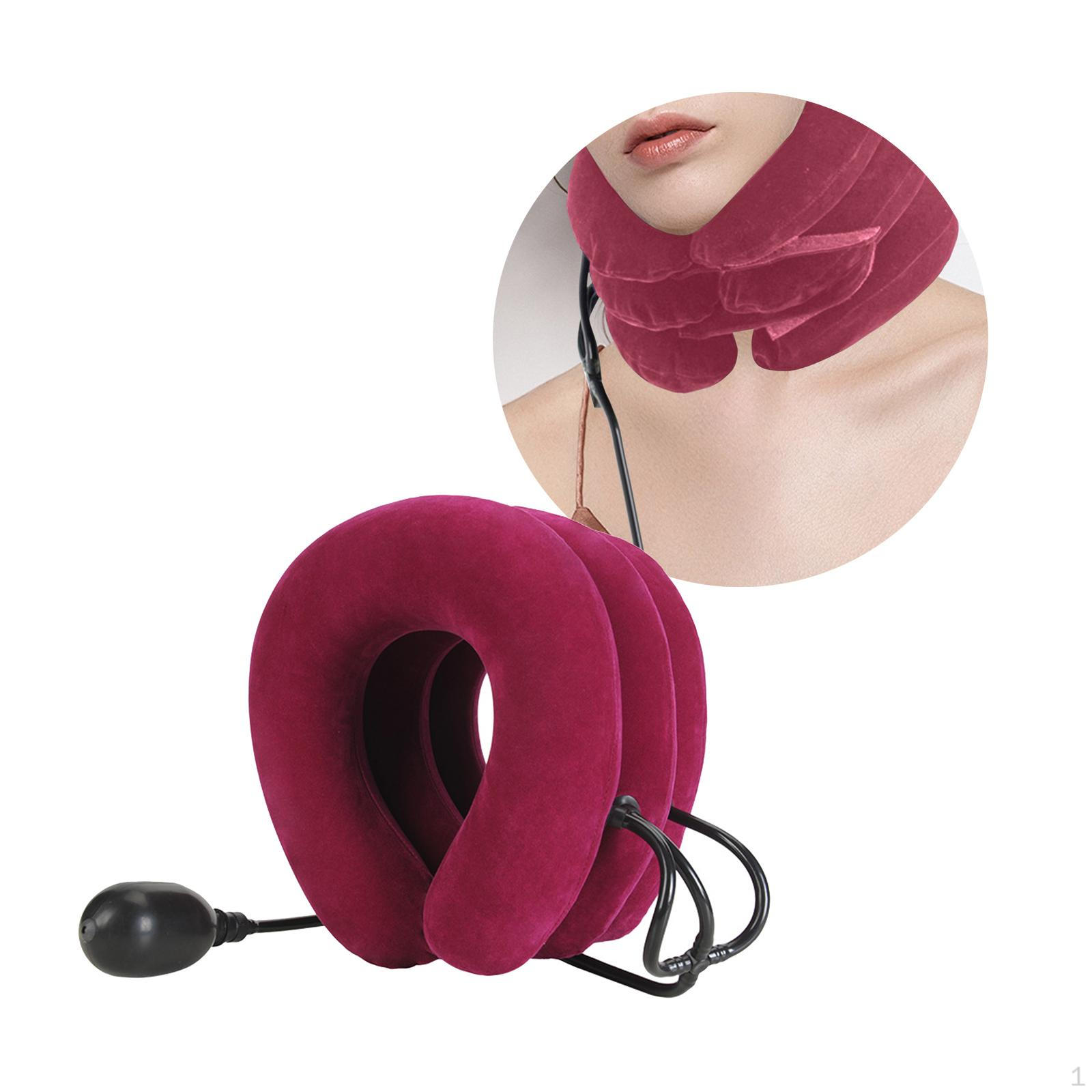 3-слойный растяжитель для шеи, надувной, расслабляющий, расслабляющий, портативный, с поддержкой тяги розы красного