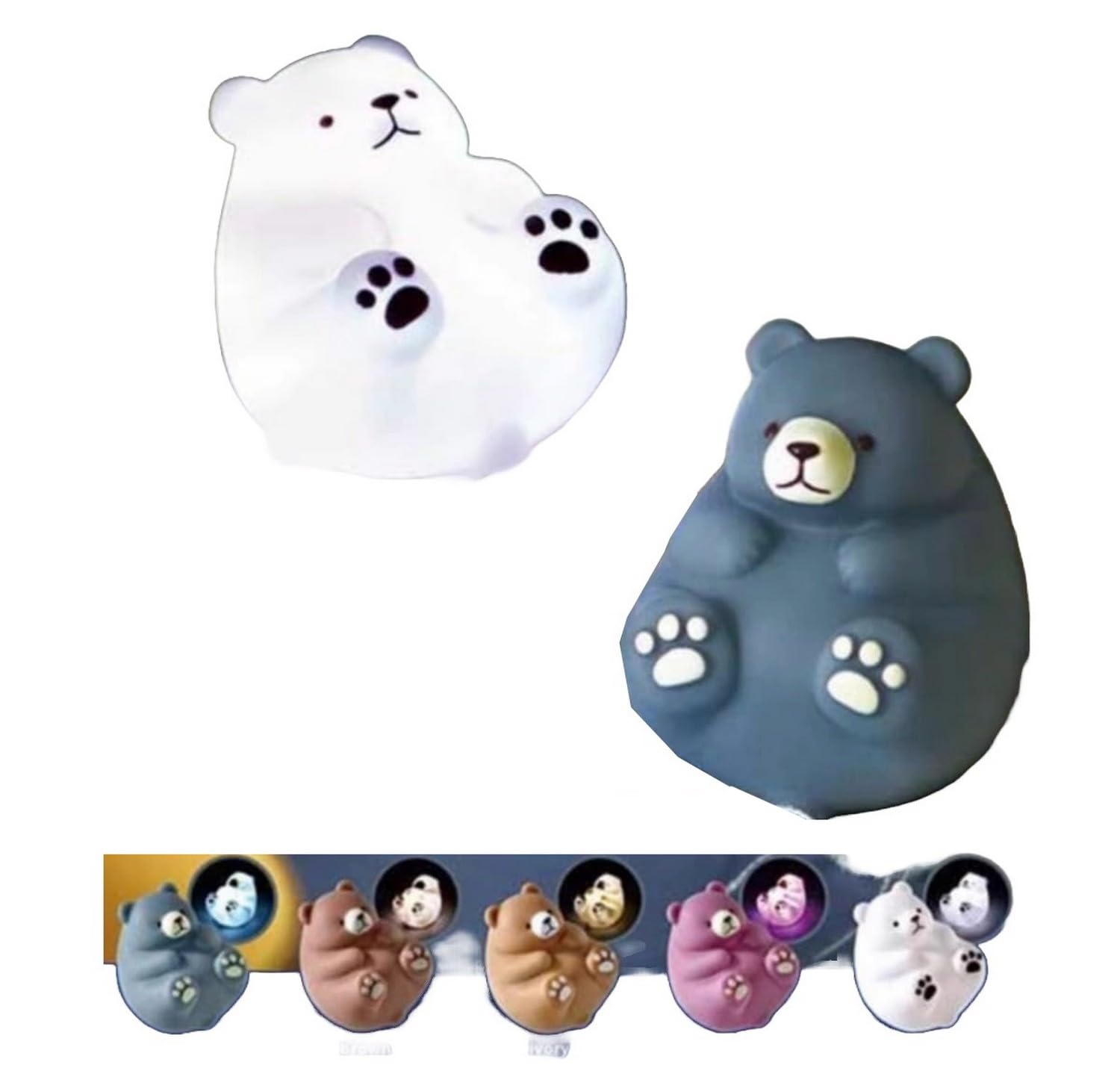 Расслабляющий МИШКА Свет Расслабляющий Мишка Свет x Полный набор из 5 типов капсульных игрушек гачапон,