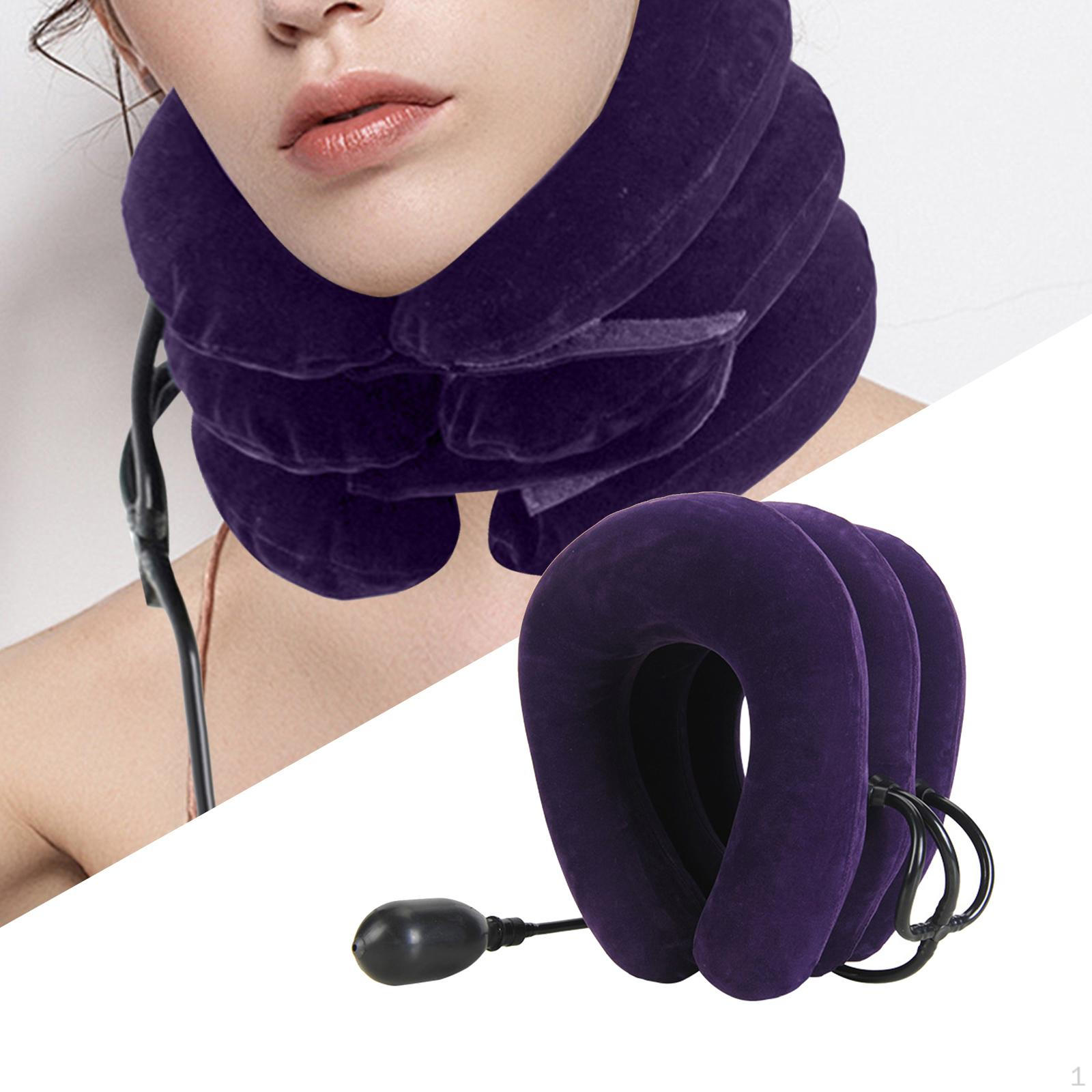 3-слойный растяжитель для шеи, надувной, расслабляющий, расслабляющий, портативный, с поддержкой тяги фиолетовый